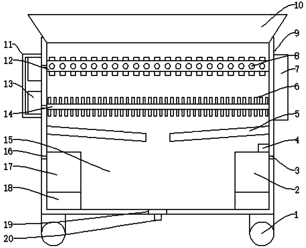 Garden garbage disposal device for landscaping, and using method of garden garbage disposal device