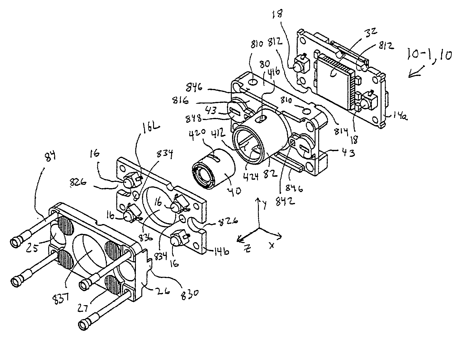 Optical reader comprising support post