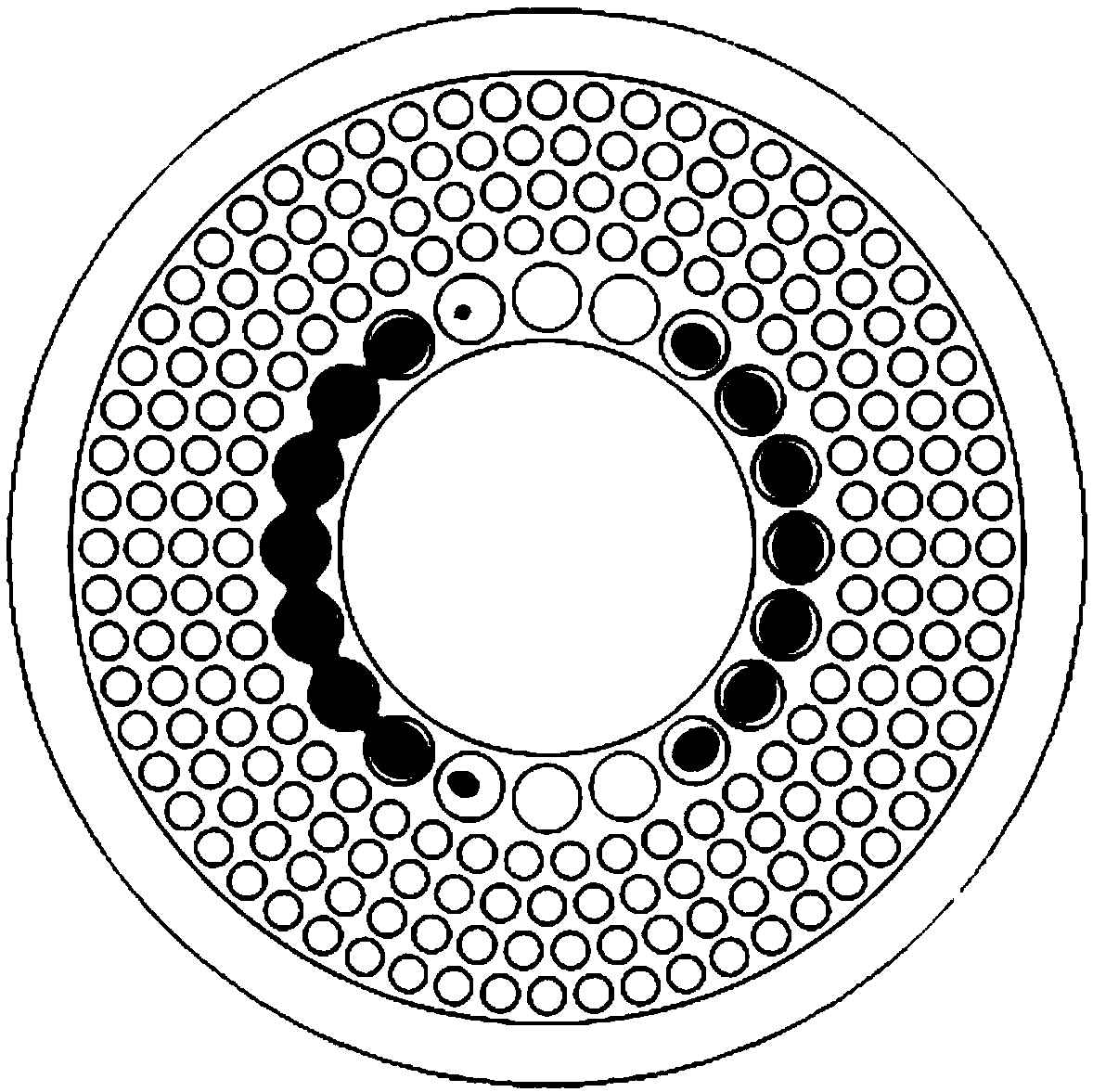 Supermode microstructure optical fiber for transmitting orbital angular momentum