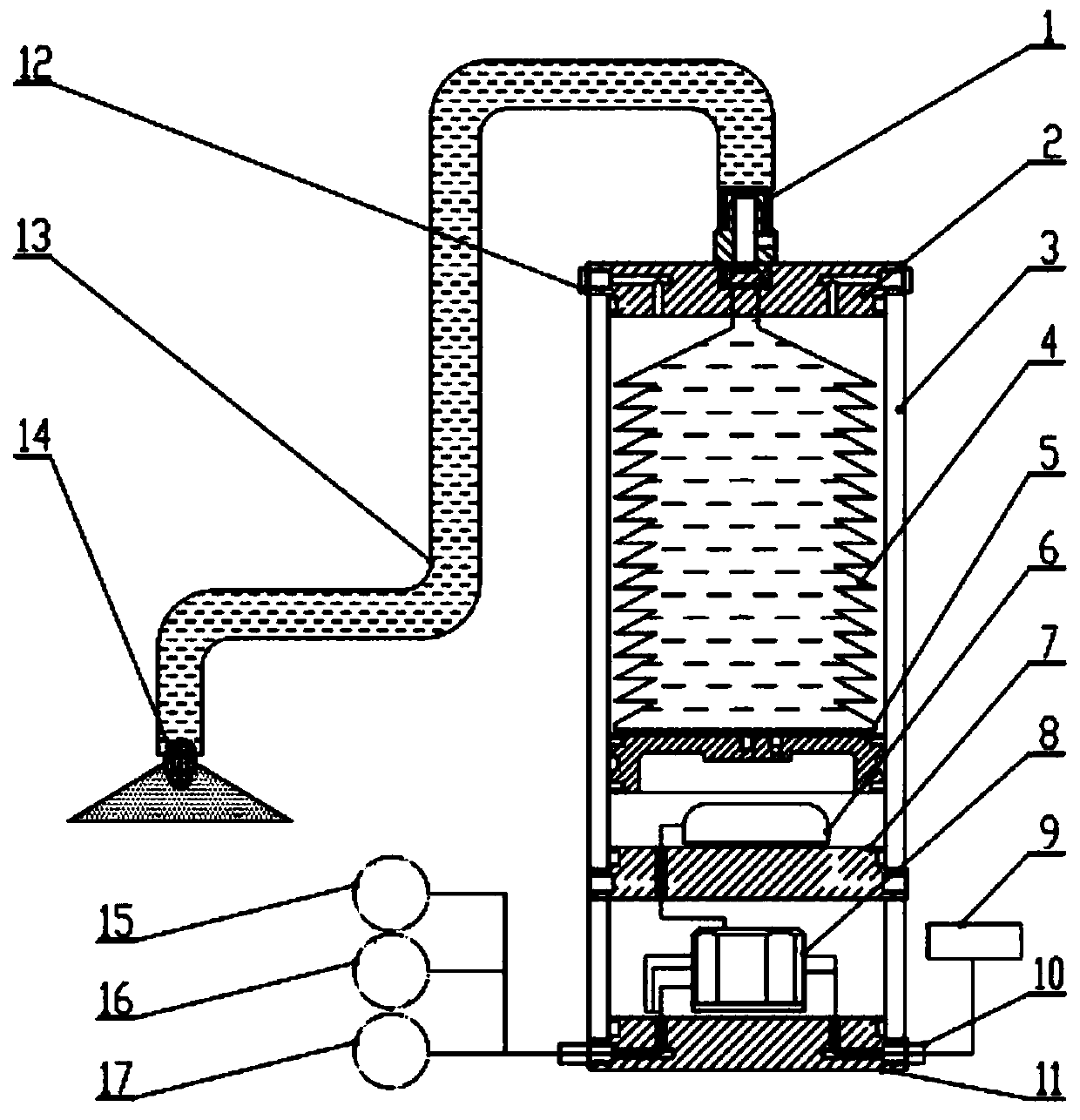 Non-pressure-storage type combustion restraining system and application method thereof