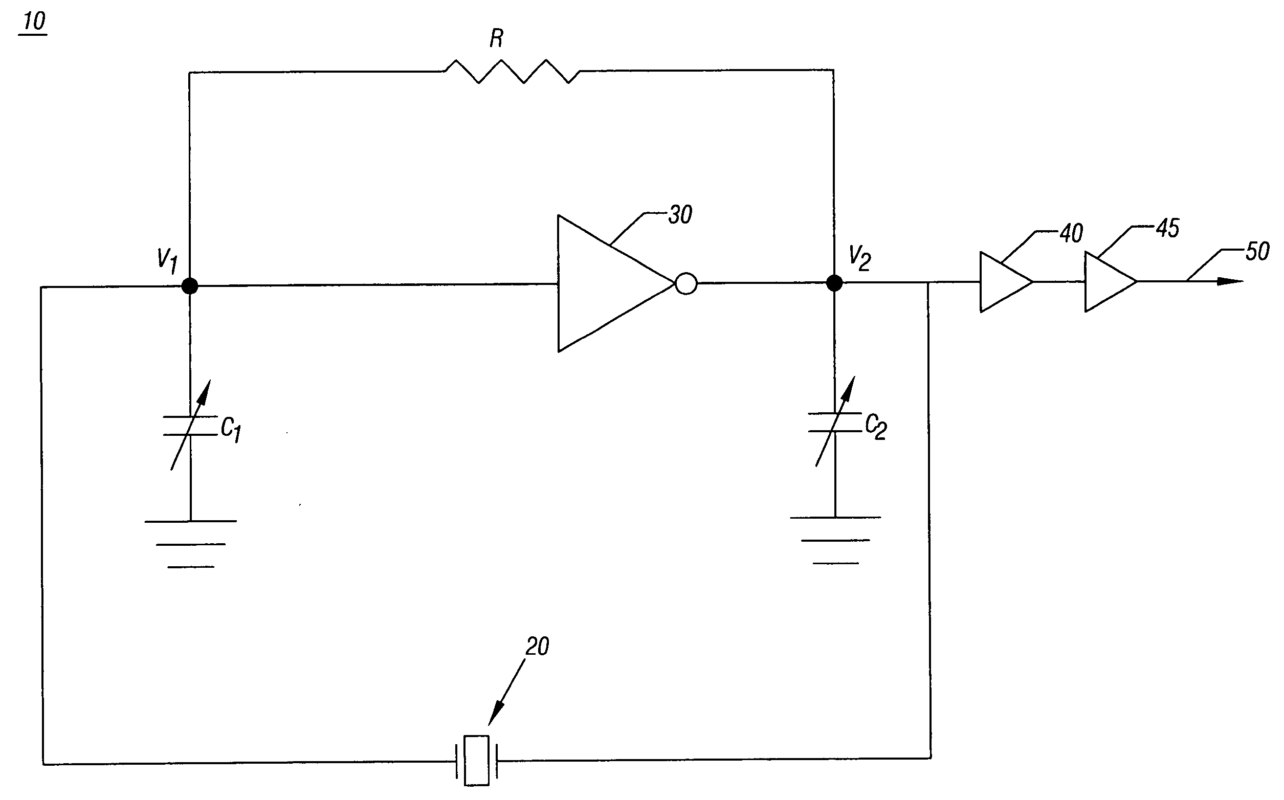 Clock circuit with programmable load capacitors