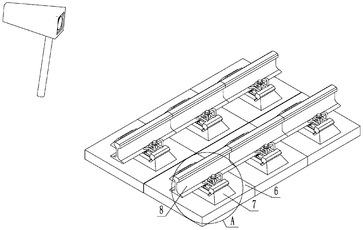 Sub-rail pad displacement monitoring system and method based on image identification processing