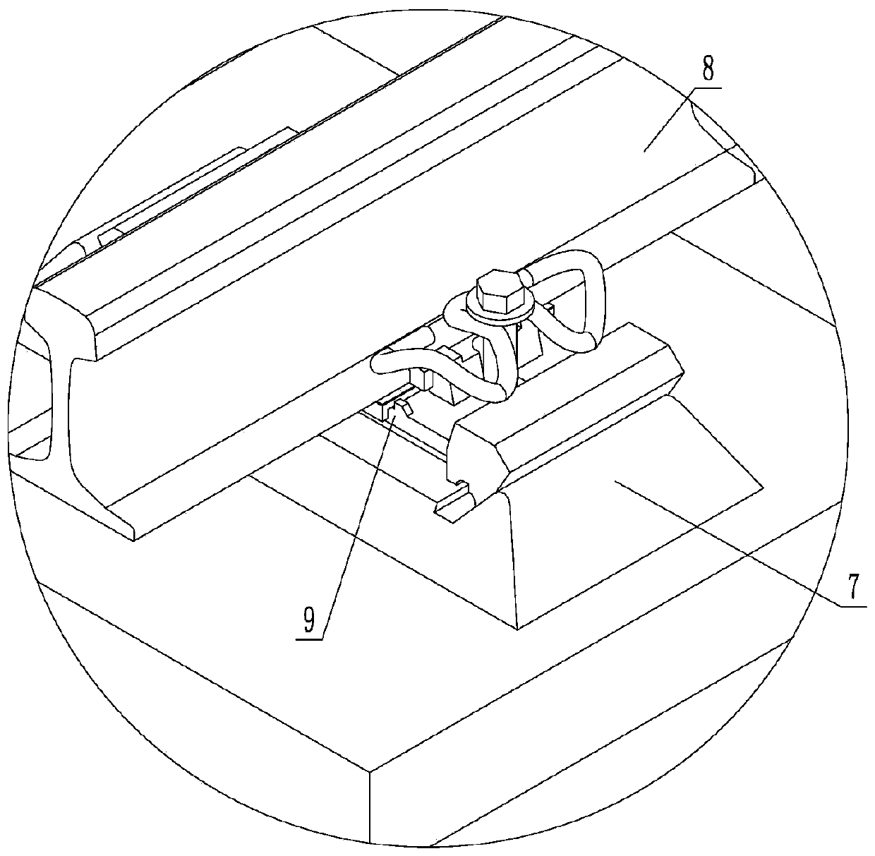 Sub-rail pad displacement monitoring system and method based on image identification processing