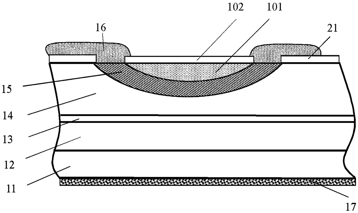 Avalanche photodetector based on arc diffusion region and manufacturing method of avalanche photodetector