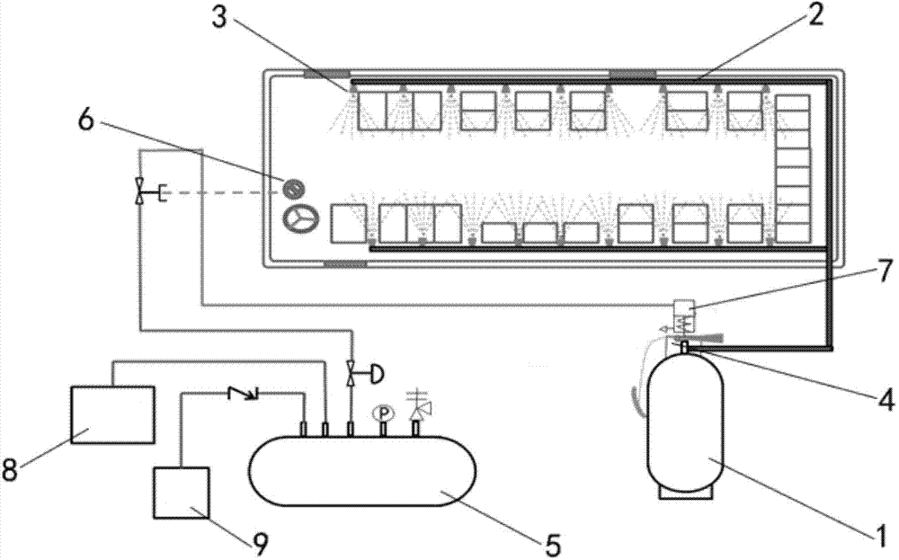 Fire extinguishing system of public bus