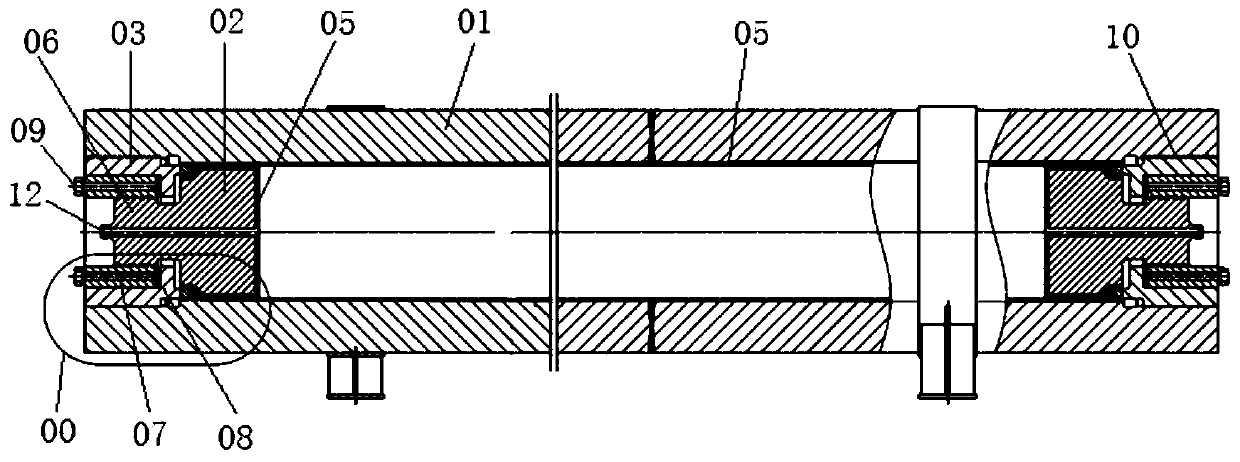 High-pressure hydrogen storage container with sealing structures at two ends