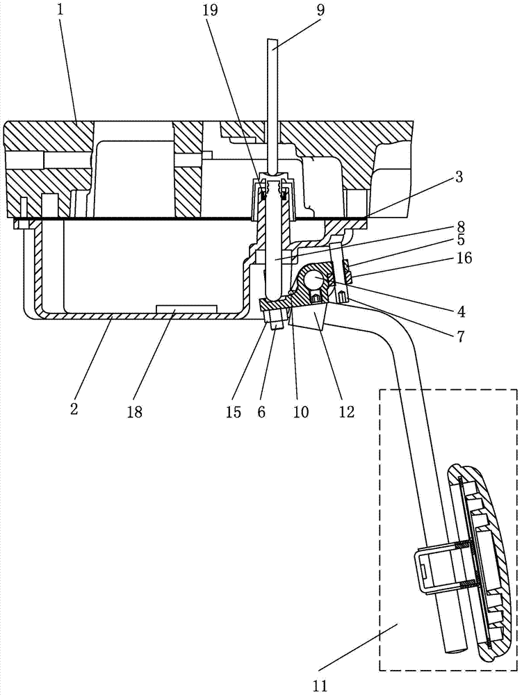 Knee-control presser foot lifting device of sewing machine