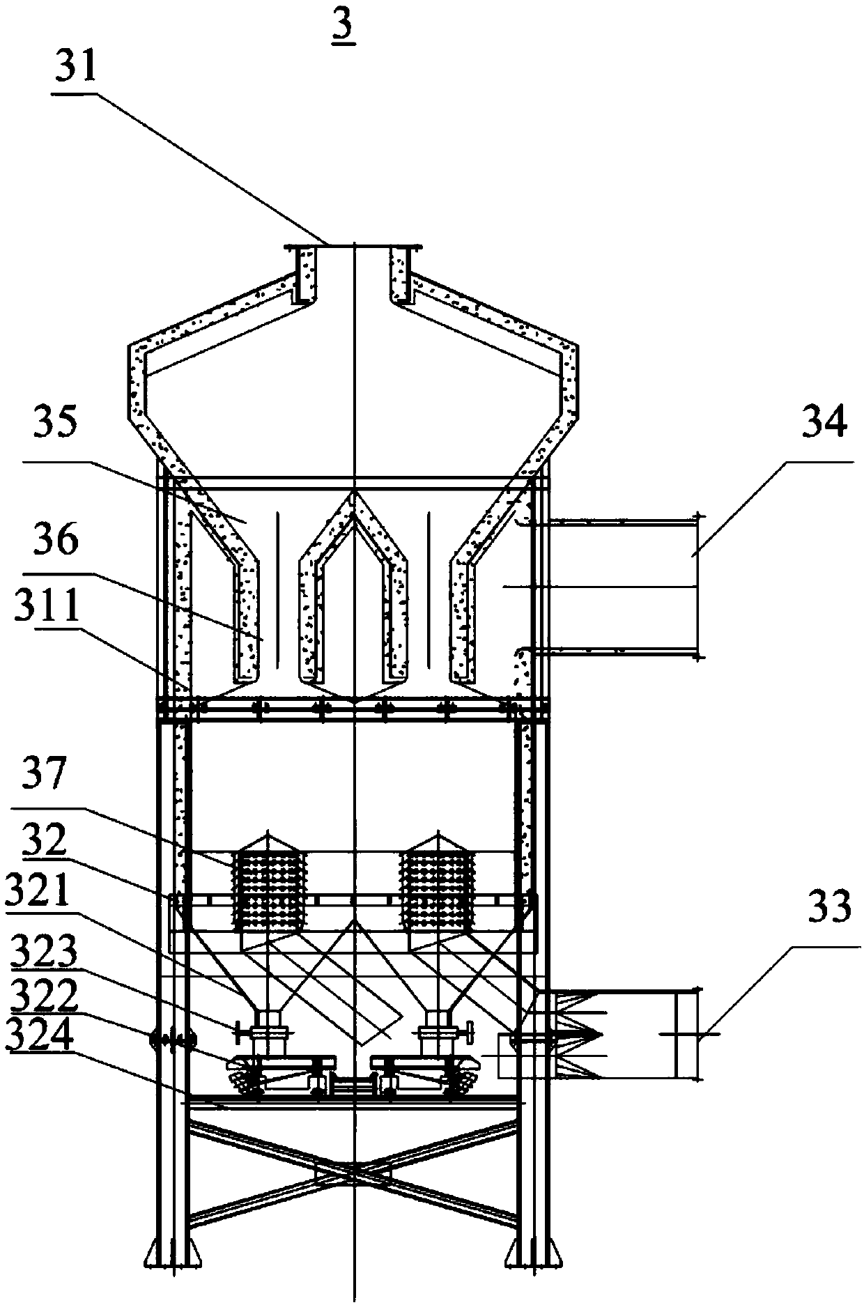 A high-temperature pellet sensible heat recovery device and recovery method