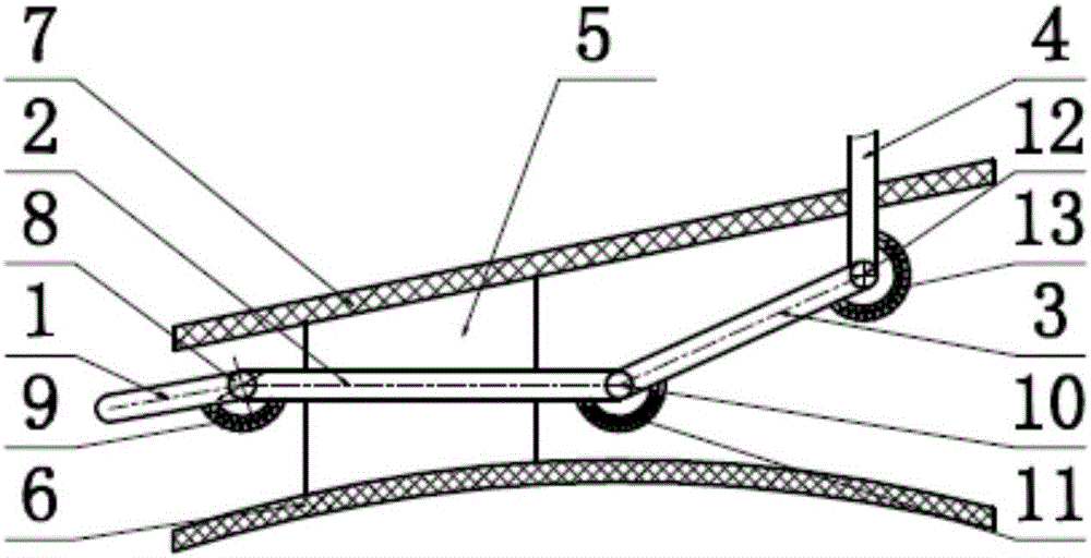 Three-freedom-degree series vibration-reducing mechanical humanoid robot foot