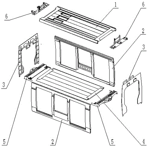 Floating car body for 100% low-floor tramcar and assembling method of floating car body