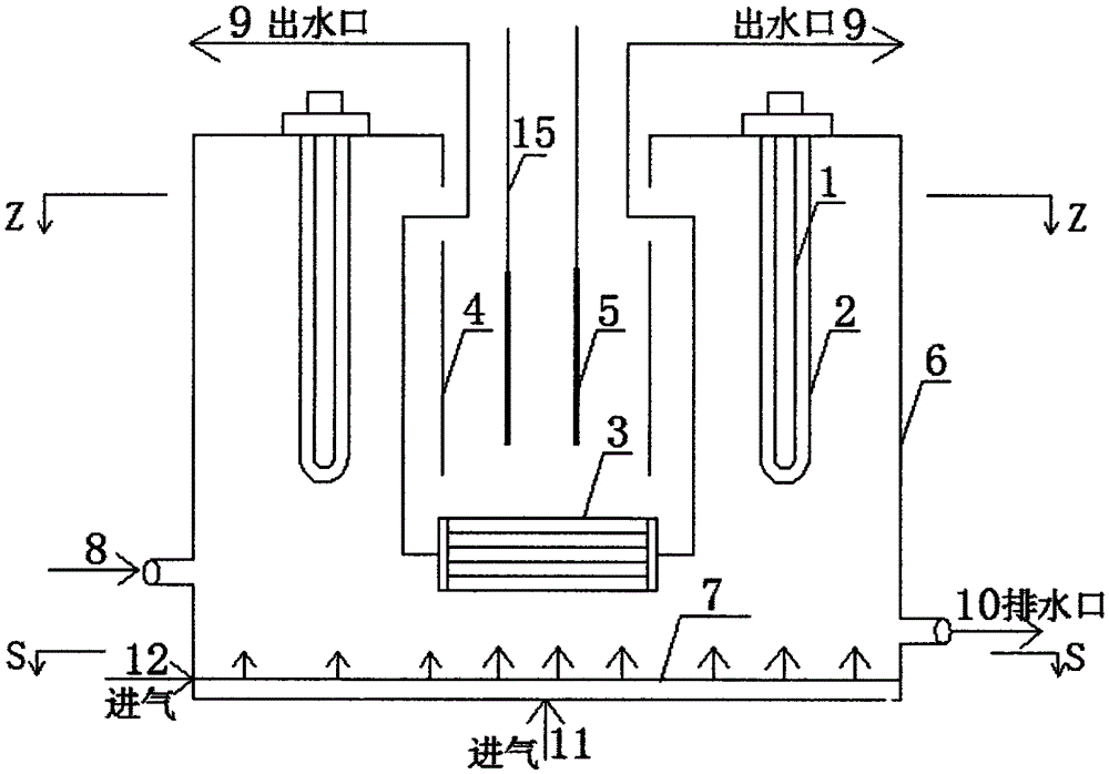 Integrated photoelectrocatalysis-membrane separation fluidized bed reaction device