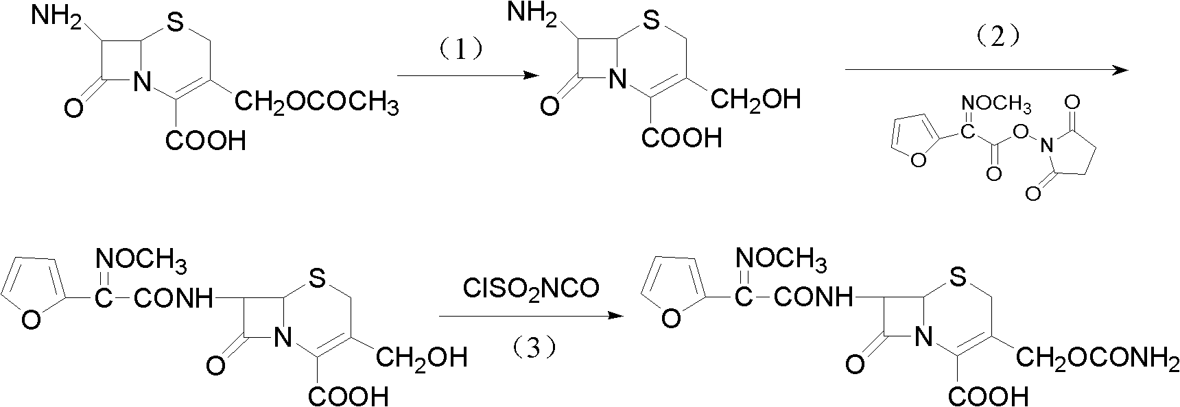 Method for preparing cefuroxime acid