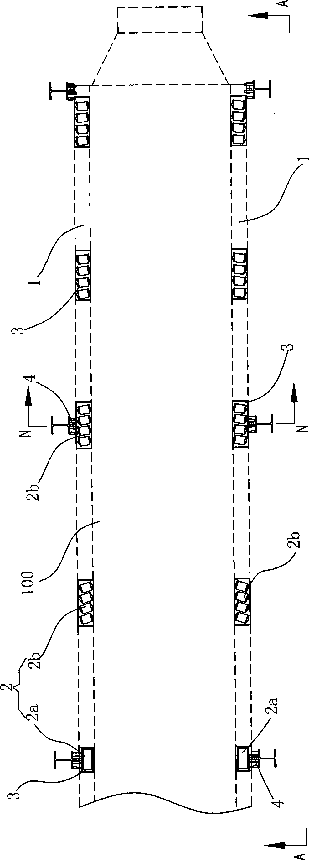 Supporting device for supporting waste heat boiler