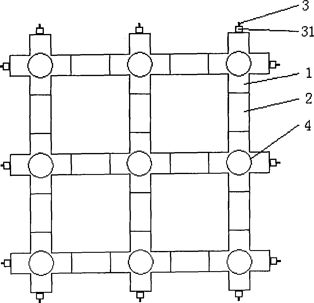 Building combined type foundation, collar beam and combined frame composed of foundation and collar beam