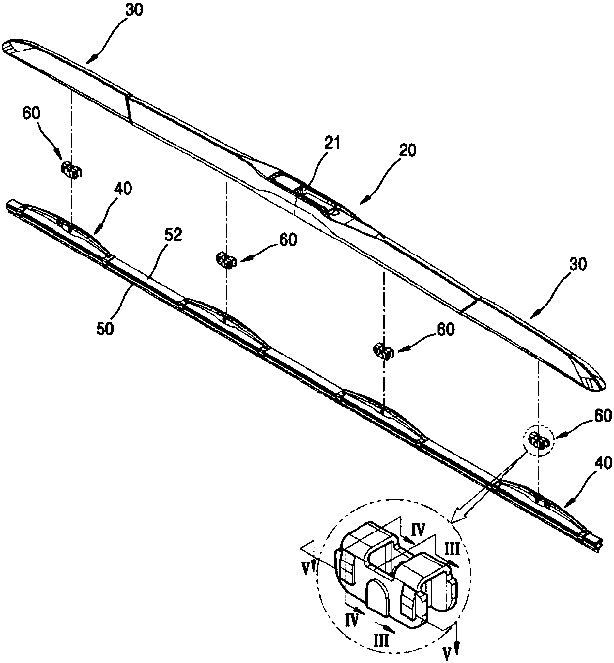 Wiper blade device for vehicles