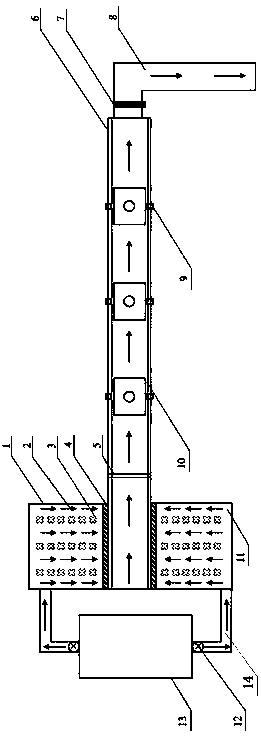 Device for simulating emission of greenhouse gas of drainage channel under intermittent hydrodynamic condition and experimental method thereof