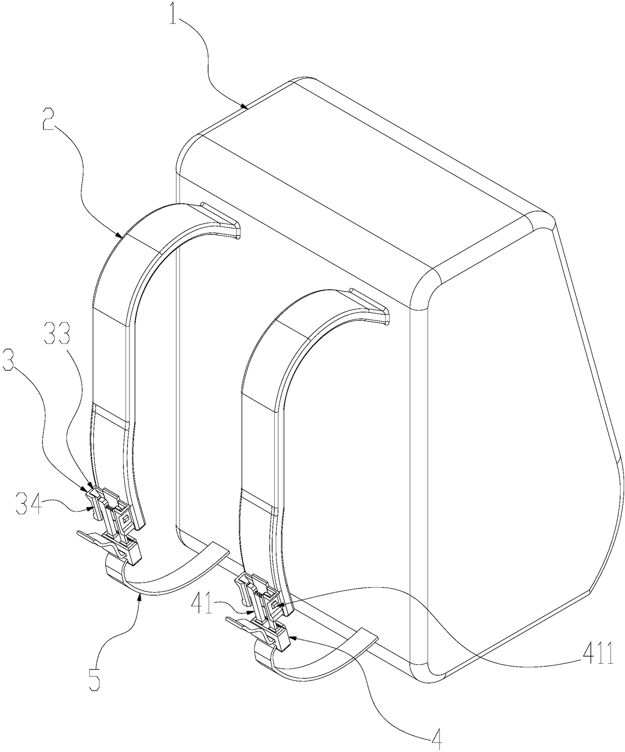 Fastening mounting schoolbag