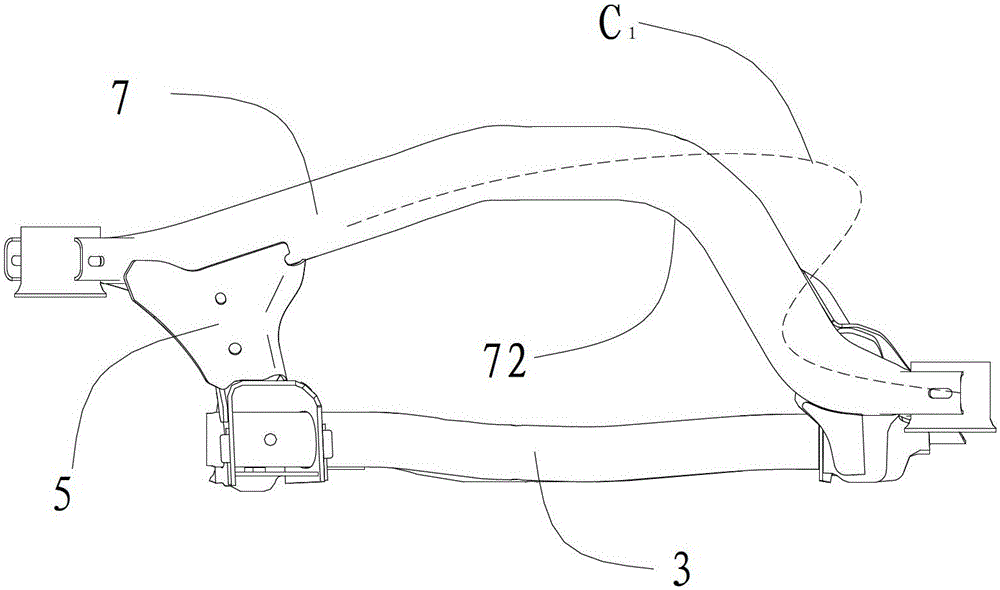 Subframe and the car with it