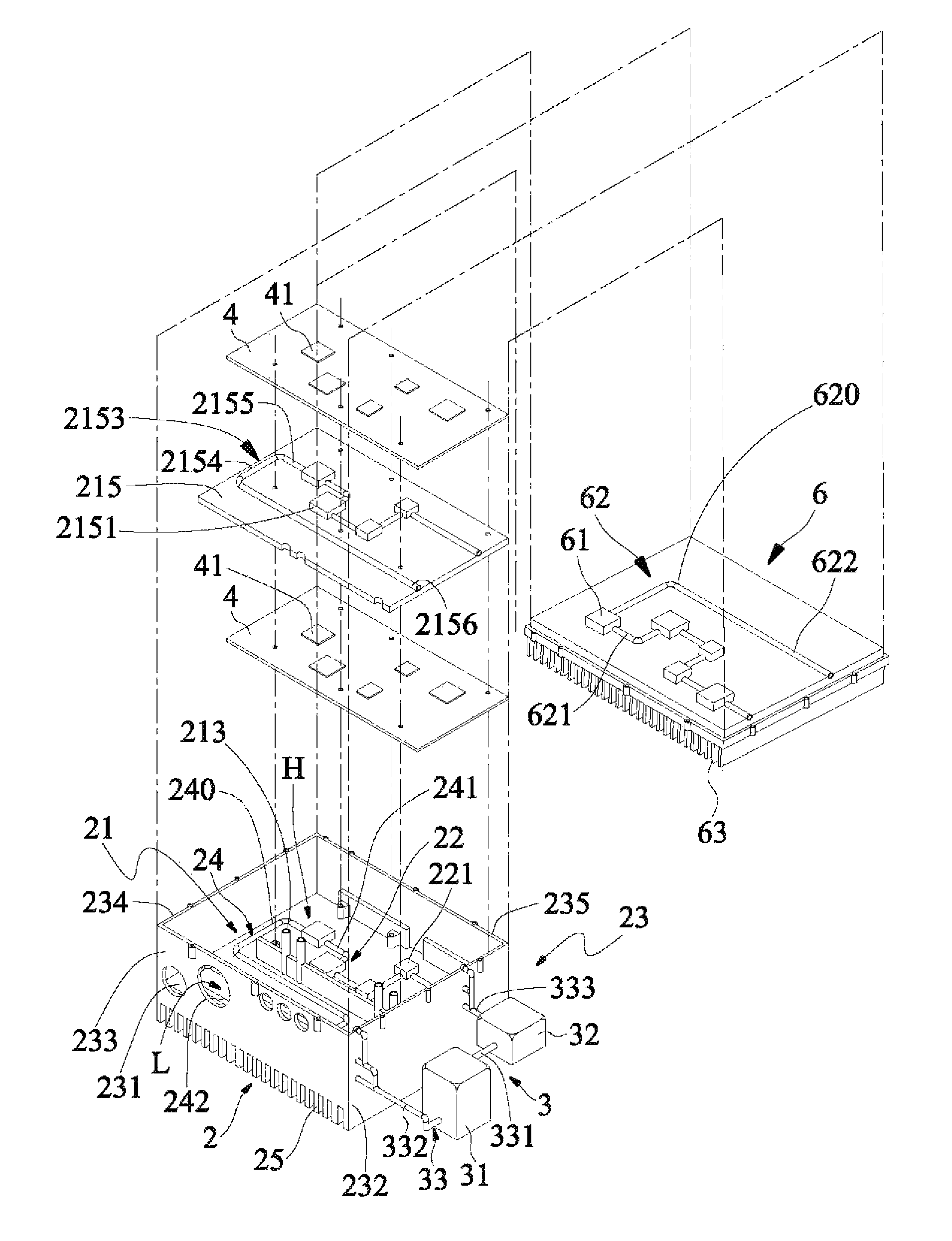 Water-cooled communication chassis