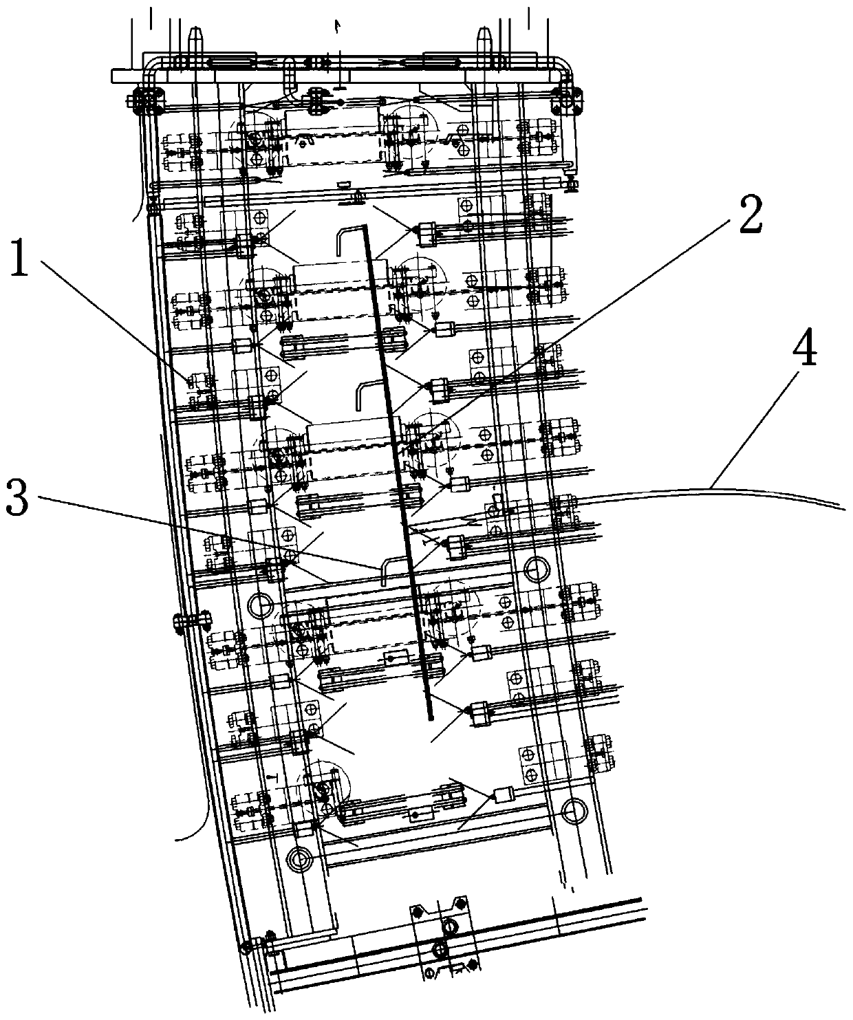 On-line processing device for scratch of continuous casting bloom