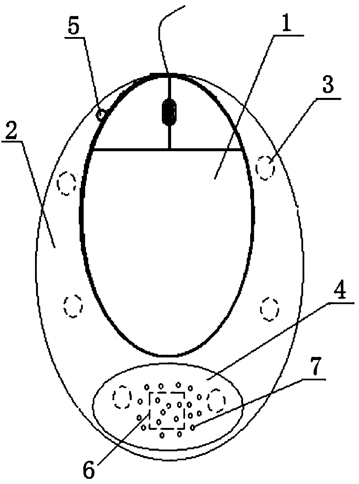 Mouse with massaging hand supporting board