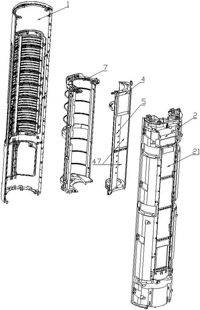 Single-cross-flow air conditioner capable of exhausting air from top and control method