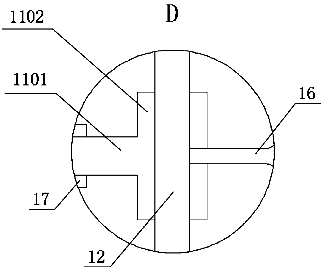 Product cleaning line with multi-section lengthened left and right adjacent nozzles abutting against supporting plates