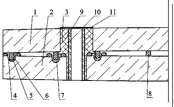 Convex low-pressure hollow glass with sealing strips, sealing grooves and mounting hole, and preparation method thereof