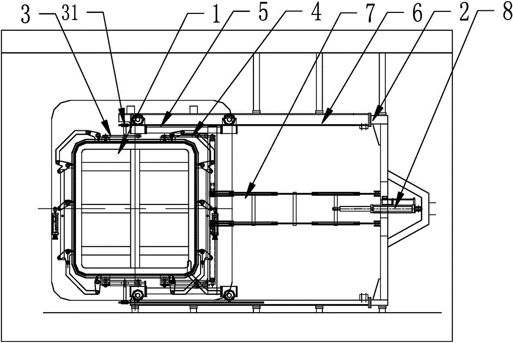 Watertight door opening structure