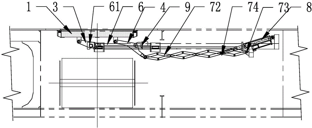 Watertight door opening structure