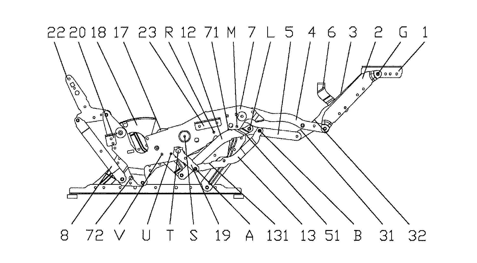 Mechanical stretching device for multifunctional convertible sofa