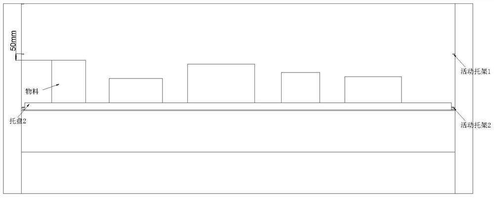 Material taking opening structure with turnover area for vertical lifting container and using method of material taking opening structure