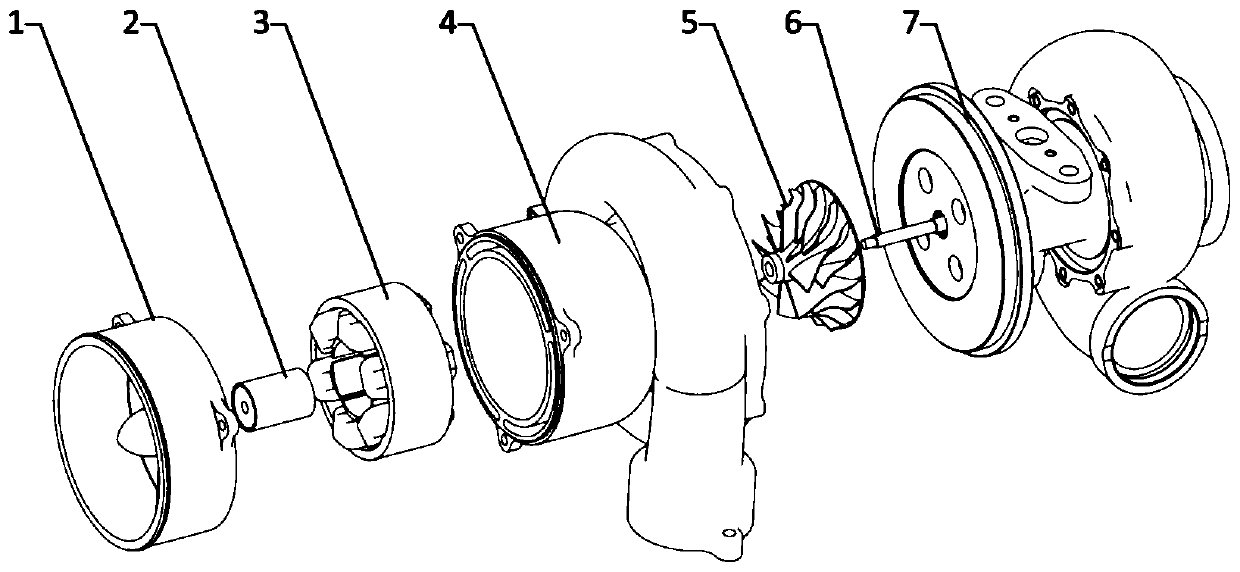 Electric auxiliary supercharger structure based on duct-air gap air intake