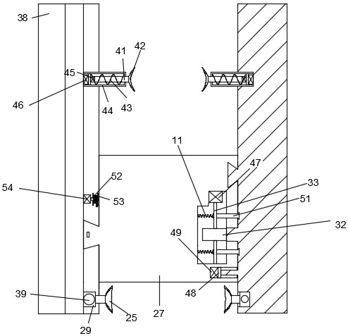 A paint spraying device for the production of combined wardrobes