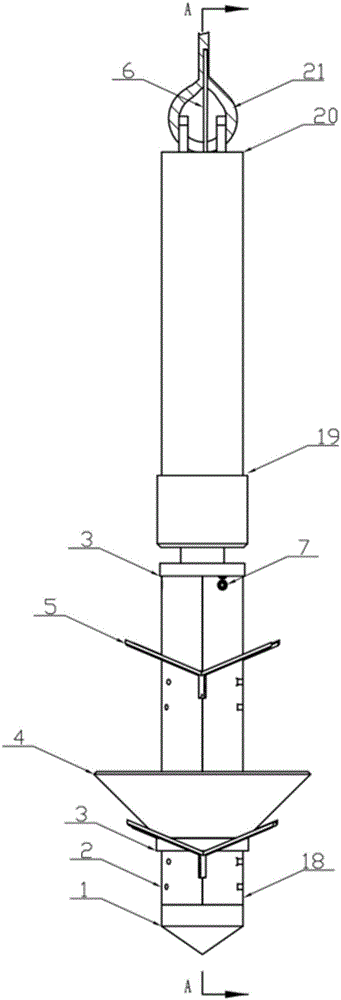 Anchor fluke device and installation tool as well as installation and fixing method for deep hole installation