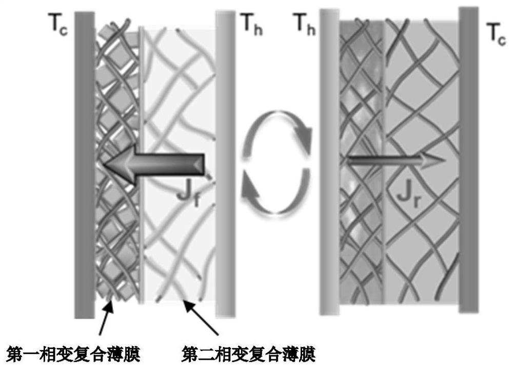 Flexible thermal diode and preparation method and application thereof