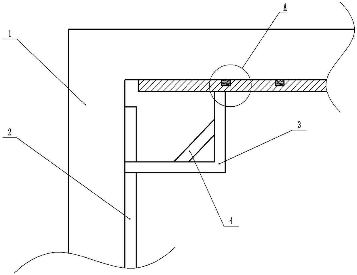 Corner telescopic structure