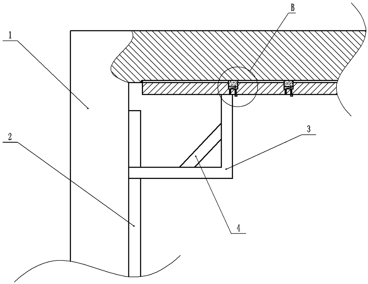 Corner telescopic structure