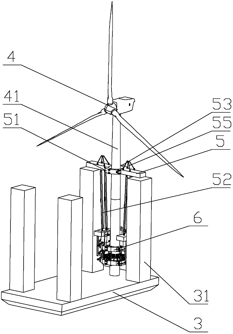 Integral hoisting equipment for offshore wind turbine