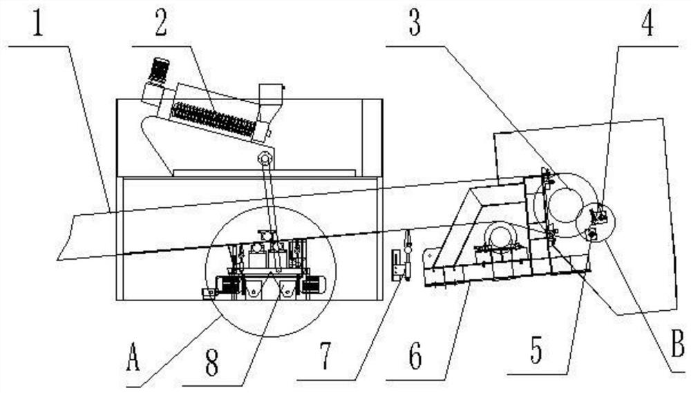 Cleaning device for return rubber belt of belt conveyor