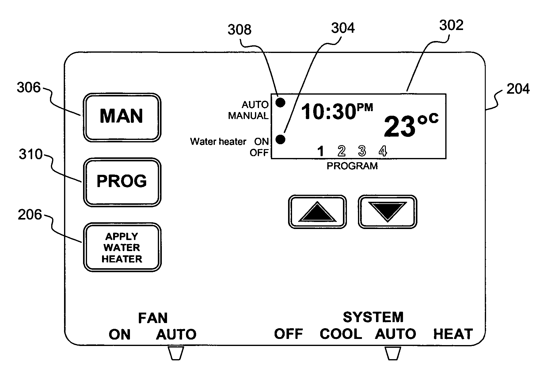 Set-back control for both HVAC and water heater via a single programmable thermostat