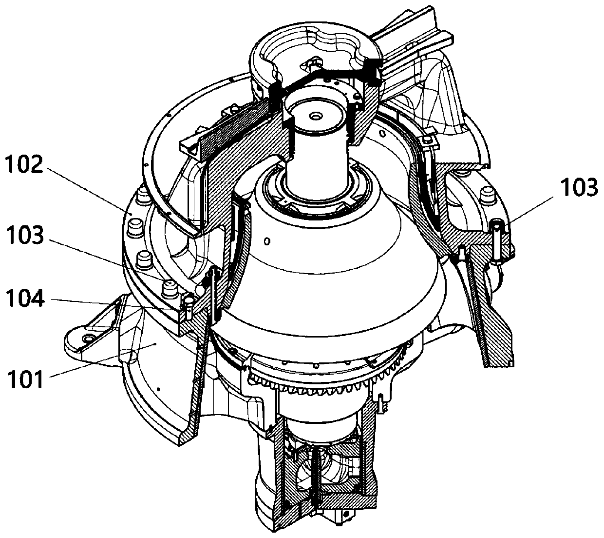 Maintenance mechanism for frame of single-cylinder hydraulic cone crusher