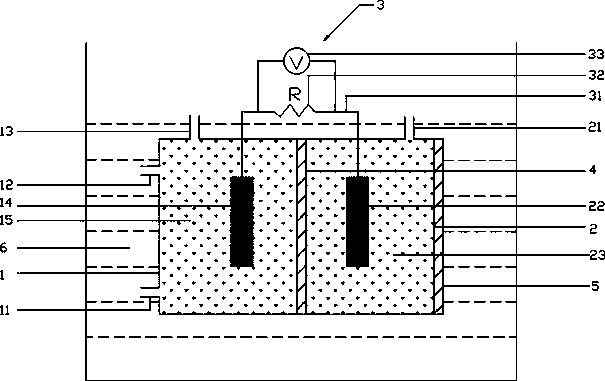 Microbial fuel cell capable of repairing nitrate polluted underground water in situ