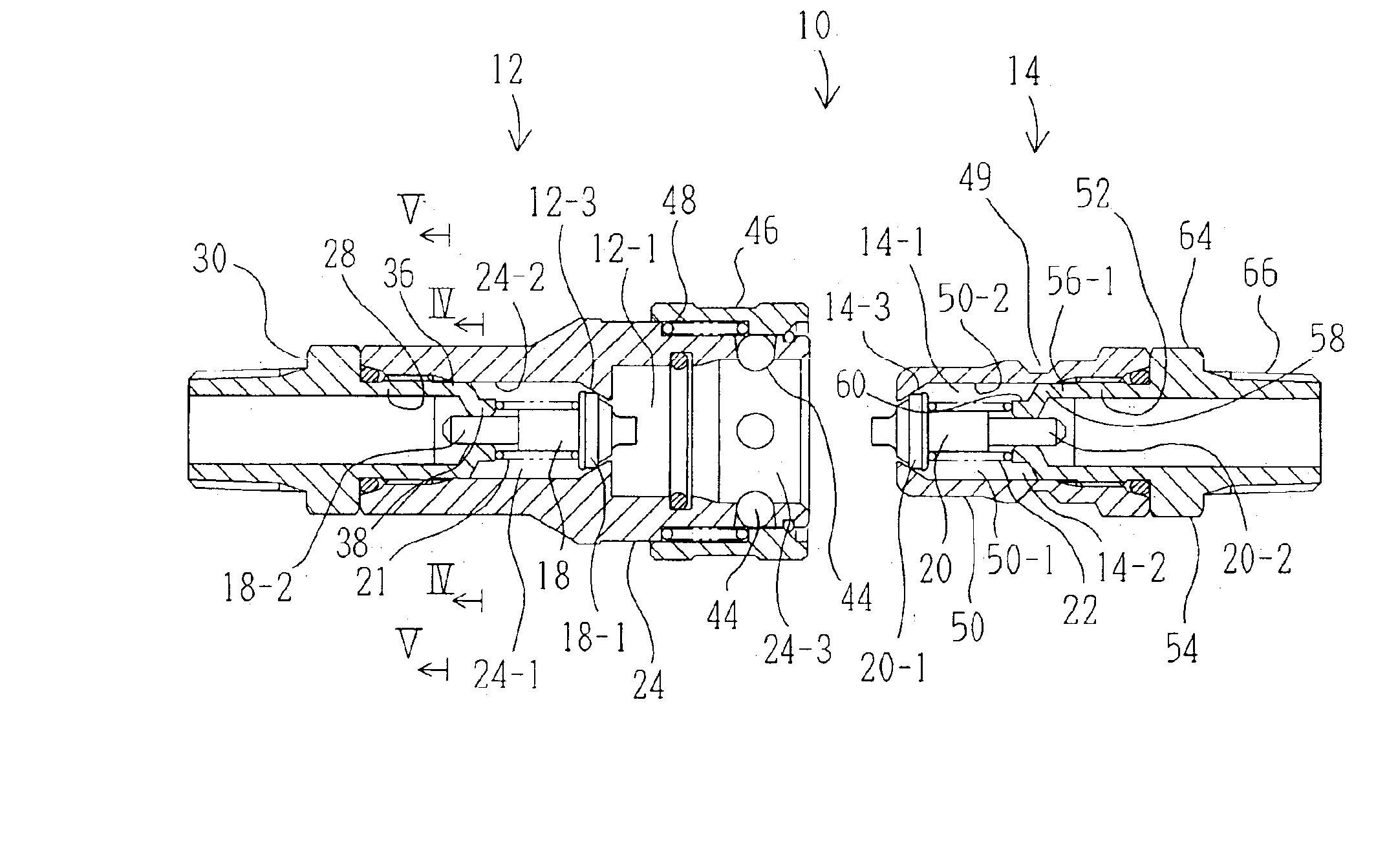 Female and male couplers of pipe coupling