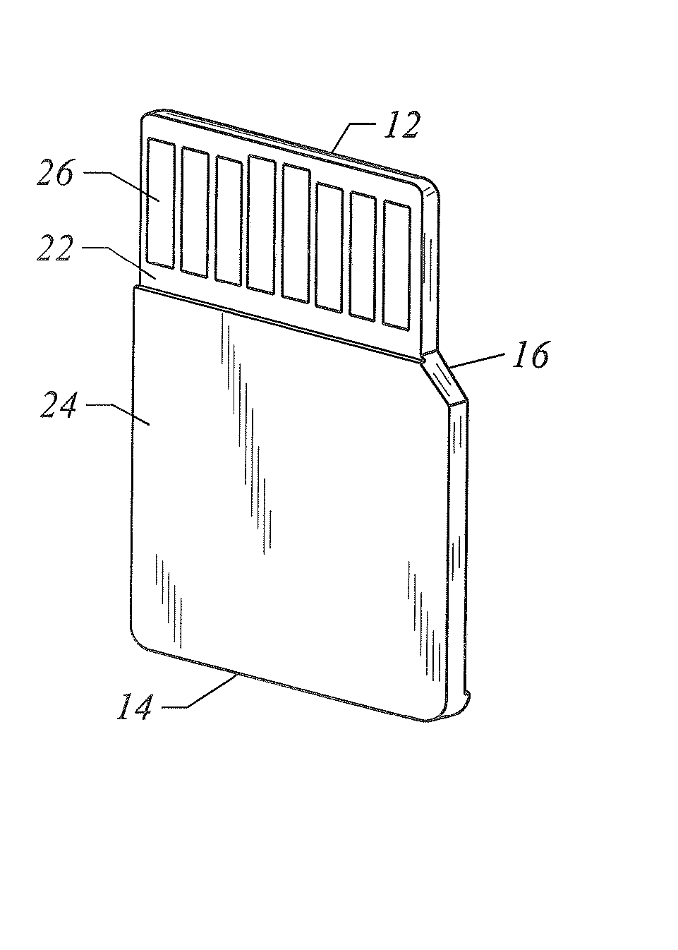 Peripheral card with hidden test pins