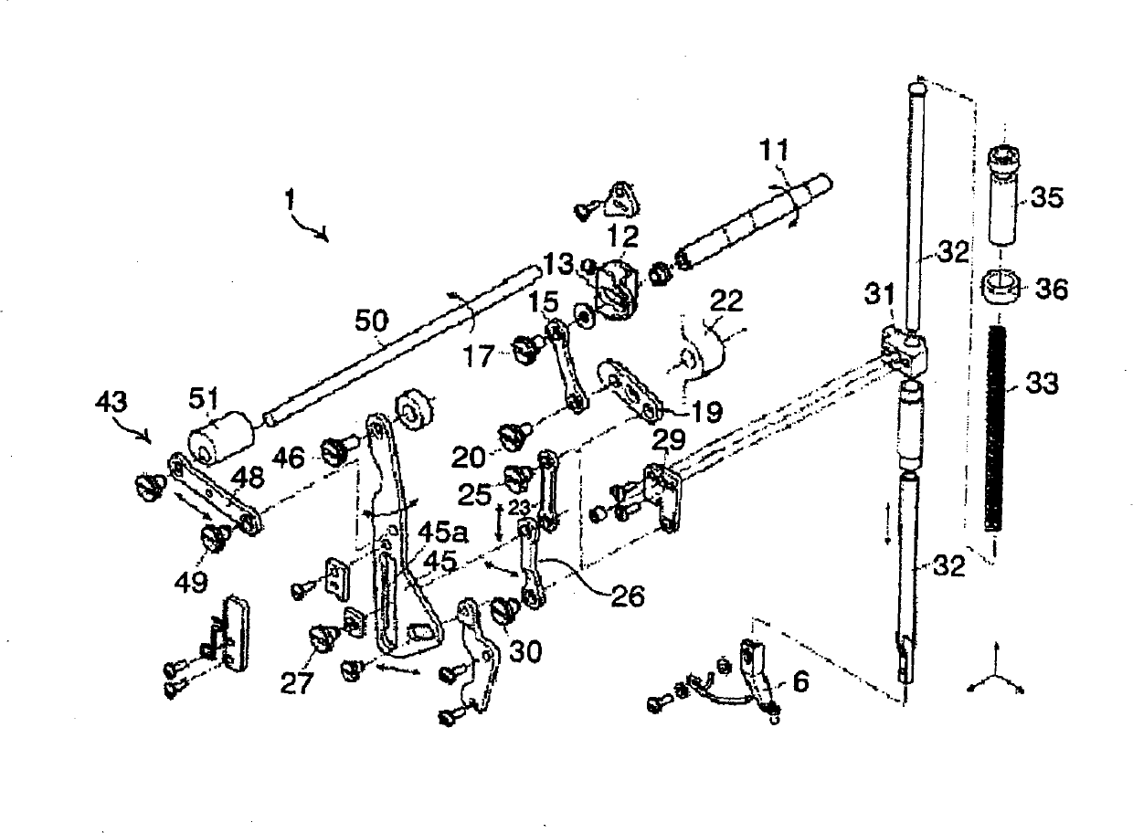 Middle presser foot device of sewing machine