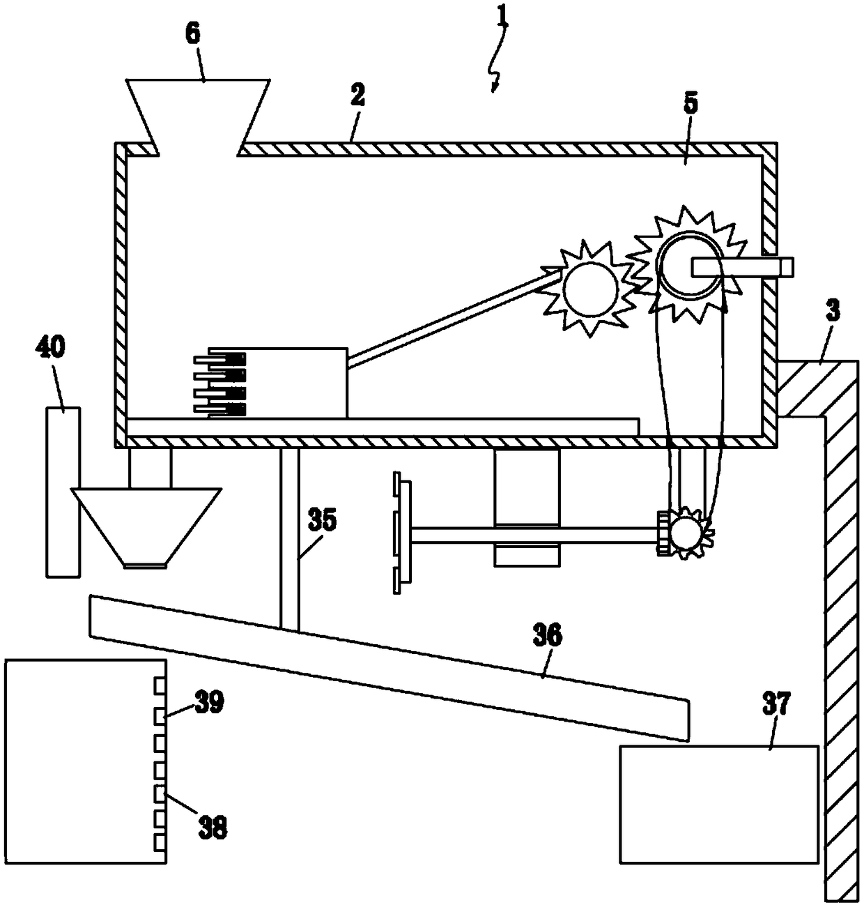 Agricultural hand-cranked peanut shelling machine