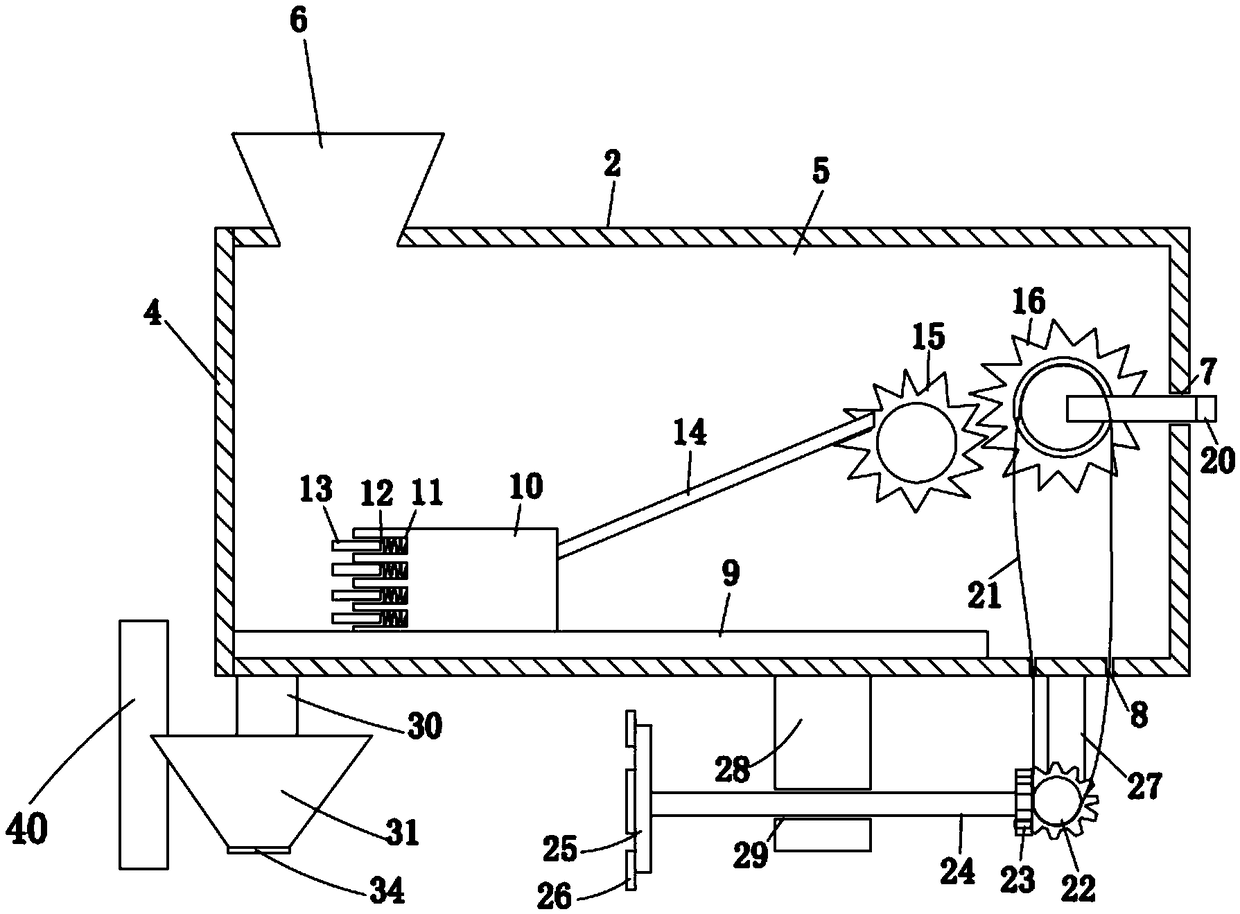 Agricultural hand-cranked peanut shelling machine