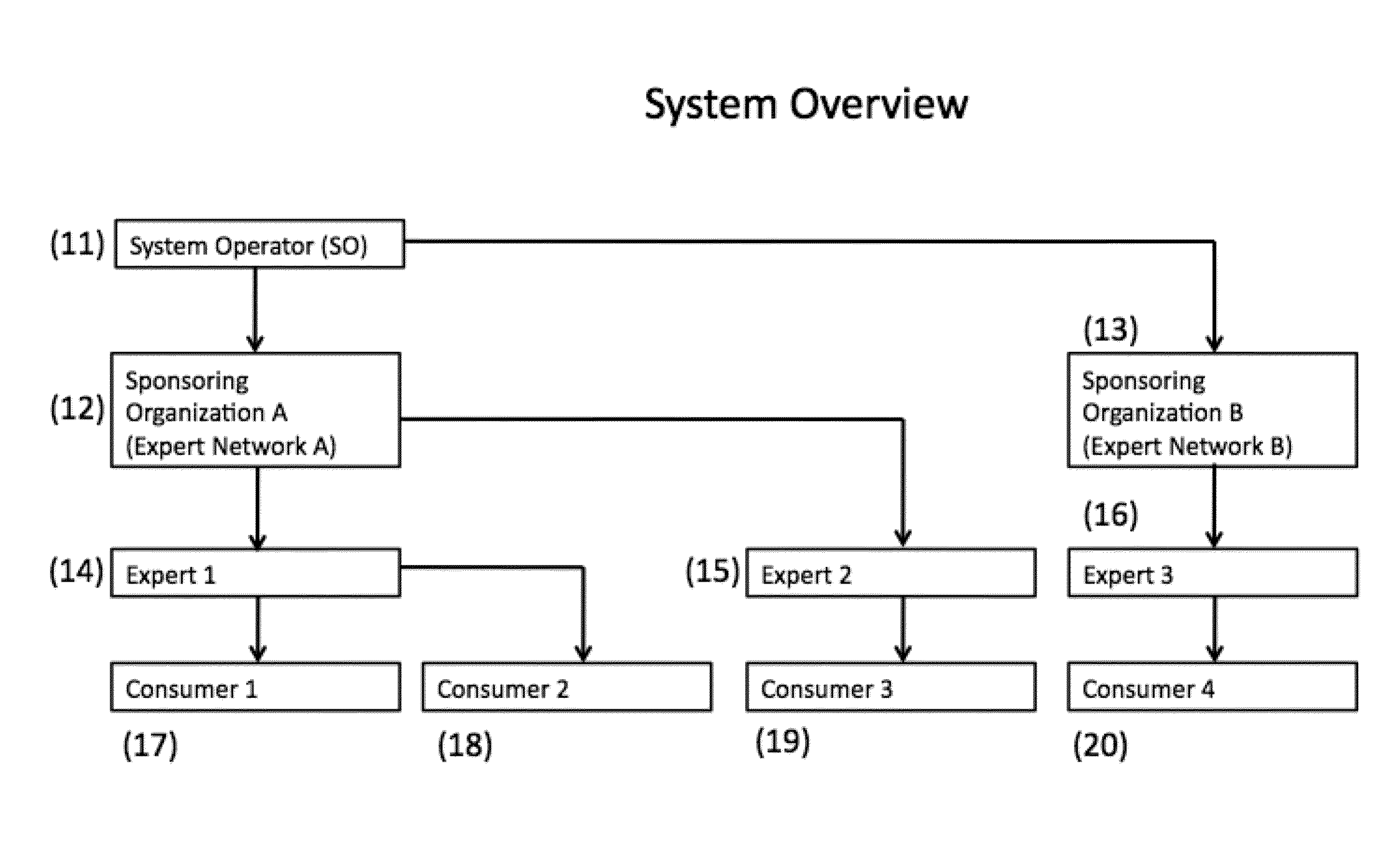 Electronic communications system for multinodal expert networks