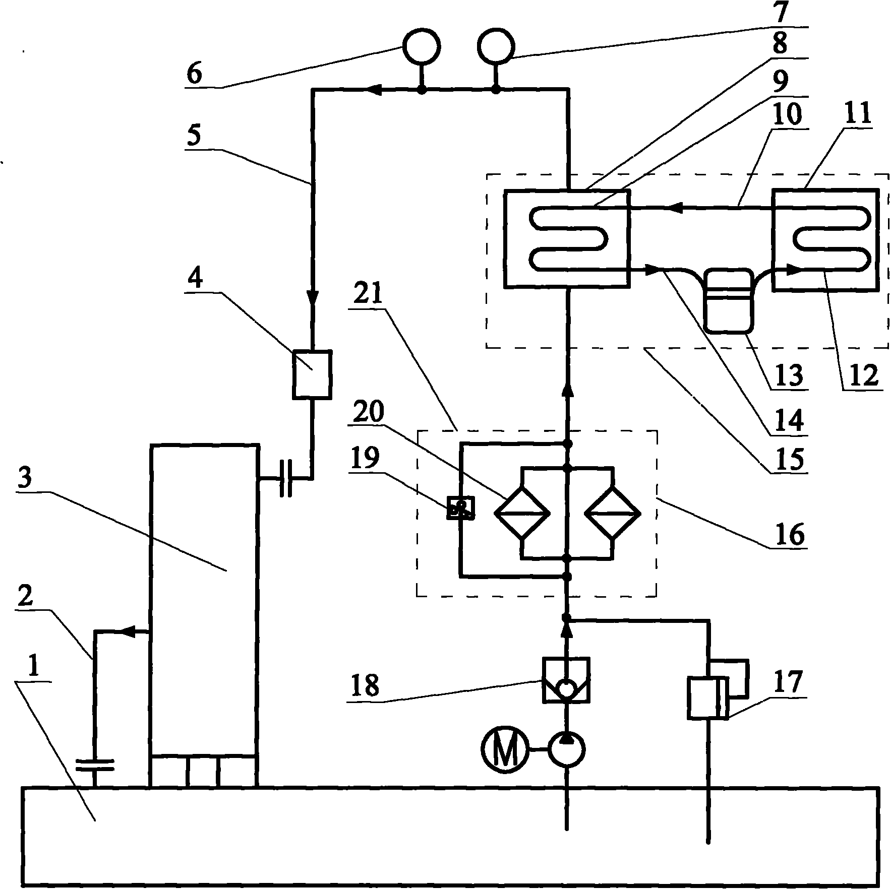 Lubricating oil cooling device of single-stage high-speed centrifugal fan